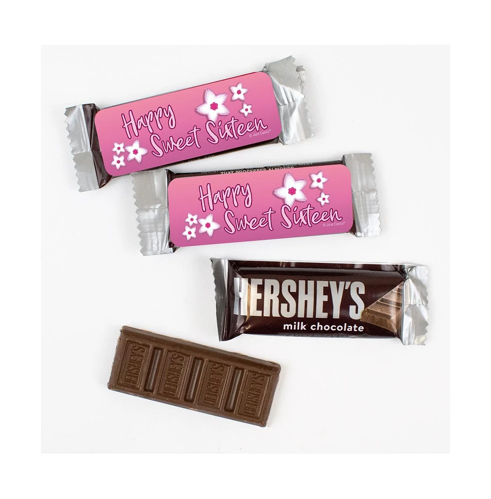 Just Candy 44 Pcs Bulk Sweet 16 Birthday Candy Hershey's Snack Size Chocolate Bar Party Favors (19.8 oz, Approx. 44 Pcs) - Flowers - Assorted pre