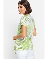 Olsen Women's Embellished Palm Print T-Shirt