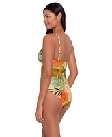 Lauren Ralph Lauren Women's V Wire Over The Shoulder One Piece Swimsuit