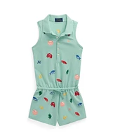 Polo Ralph Lauren Toddler and Little Girls Beach-Icon Stretch Mesh Romper