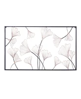 Rosemary Lane Gold Metal Floral Wall Decor with Black Frame 48" x 3" x 24"