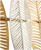 Rosemary Lane Gold Metal Leaf Metallic Wall Decor with Silver Accents, 2" x 32" x 13"