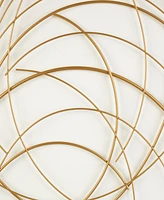 Rosemary Lane Gold Metal Abstract Overlapping Circle Design Wall Decor with White Wood Backing, 36" x 1" x 48"