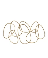 CosmoLiving by Cosmopolitan Gold Metal Abstract Interlocking Rings Wall Decor, 43" x 1" x 22"