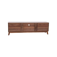 Emma+Oliver Beverly Mid-Century Modern Wooden Tv Stand With Soft Close Doors, Shelf