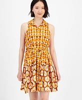 Taylor Petite Printed A-Line Shirtdress