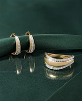 Audrey by Aurate Diamond Tapered Extra Small Hoop Earrings (1/4 ct. t.w.) in Gold Vermeil, Created for Macy's