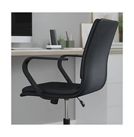 Merrick Lane Artemis Mid-Back Home Office Chair With Armrests, Height Adjustable Swivel Seat And Five Star Base