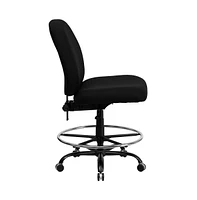 Emma+Oliver Big & Tall 400 Lb. Rated High Back Fabric Ergonomic Drafting Chair With Adjustable Back Height