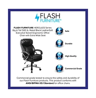 Emma+Oliver 500 Lb. Big & Tall Leathersoft Executive Ergonomic Office Chair With Wide Seat