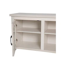 Merrick Lane Galena Traditional Full Glass Door 65" Tv Stand For Up To 80" Tvs