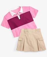 Epic Threads Girls Striped Polo Shirt Pleated Cargo Skirt Nia Lace Up Shoes Created For Macys