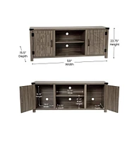 Merrick Lane Cambria Barn Door Style 59" Tv Stand For Up To 65"