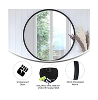 Merrick Lane Monaco Accent Wall Mirror With Metal Frame For Bathroom, Vanity, Entryway, Dining Room