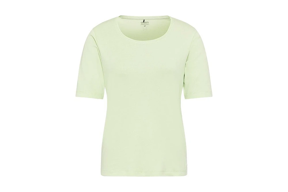 Olsen Women's 100% Cotton Short Sleeve Solid Round Neck T-Shirt