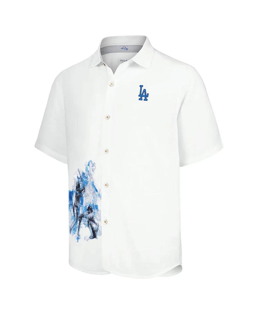 Tommy Bahama Men's White Los Angeles Dodgers Veracruz Ace Islanders Button-Up Shirt