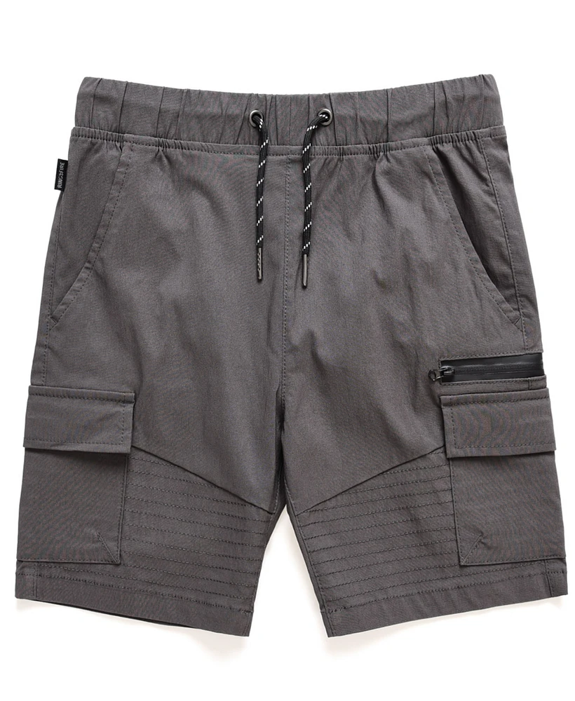 Ring of Fire Big Boys Harlow Stretch Tech Fabric Pull-On Cargo Shorts with Moto Detailing