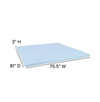 Inch Gel Infused Cool Touch CertiPUR-us Certified Memory Foam Topper