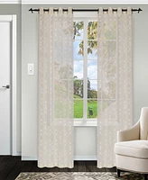 Superior Transitional Argyle Sheer Modern -Piece Curtain Set Wrinkle resistant with Grommet Header Top