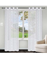 Superior Modern Elegant Diamond Sheer Rustic 2-Piece Curtain Panels with Grommet Header Top, 52" X 84"