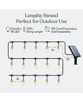 Brightech Glow 27ft Solar Powered Led Outdoor String Lights with Brass Hardware