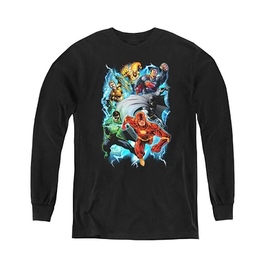Justice League Boys of America Youth Electric Team Long Sleeve Sweatshirts