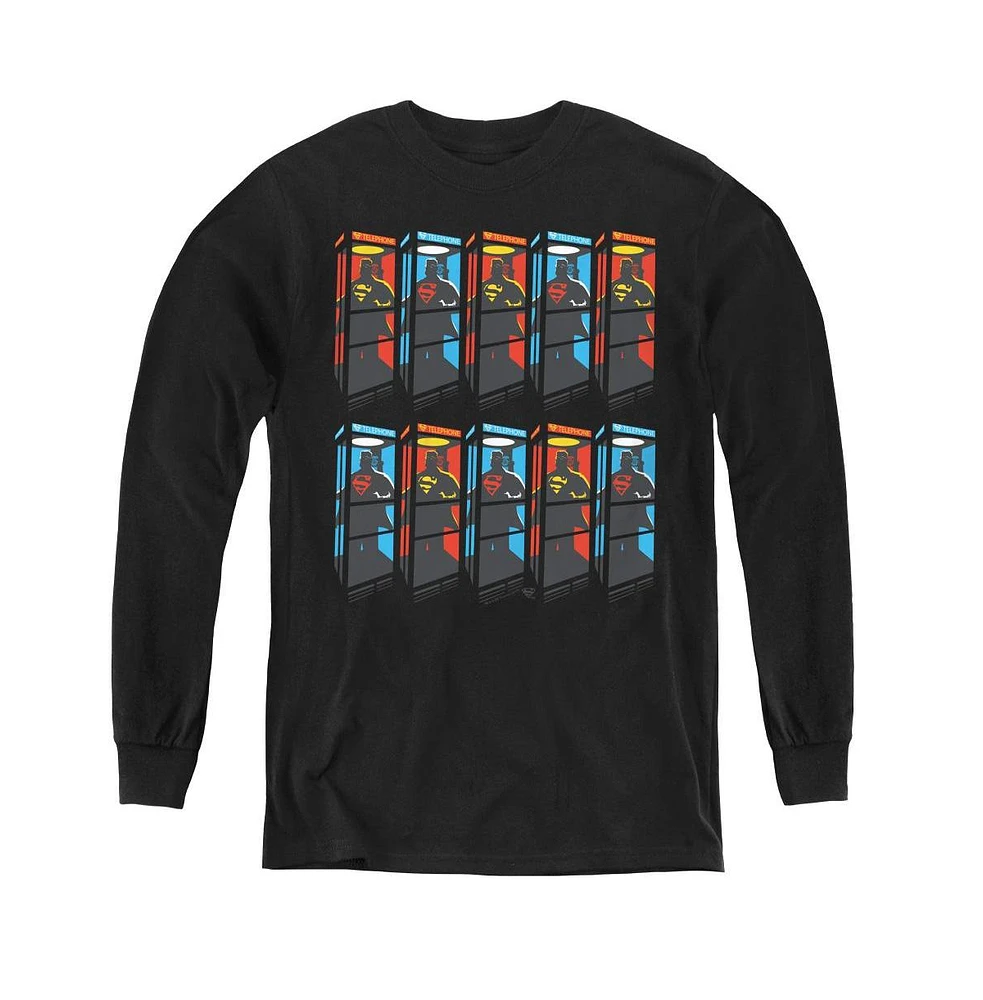 Superman Boys Youth Super Booths Long Sleeve Sweatshirts