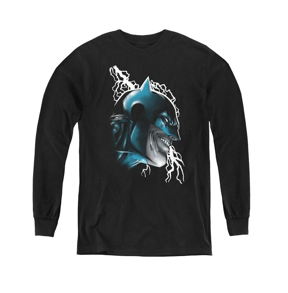 Batman Boys Youth Crazy Grin Long Sleeve Sweatshirts