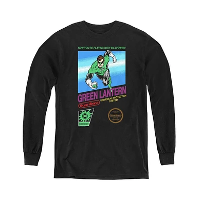 Green Lantern Boys Youth Box Art Long Sleeve Sweatshirts