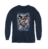 Justice League Boys of America Youth The Coming Storm Long Sleeve Sweatshirts