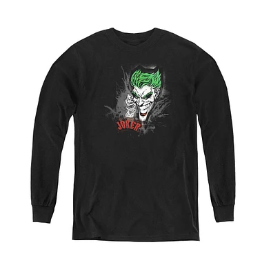 Batman Boys Youth Joker Sprays The City Long Sleeve Sweatshirts
