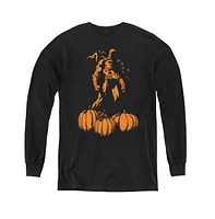 Batman Boys Youth A Bat Among Pumpkins Long Sleeve Sweatshirts