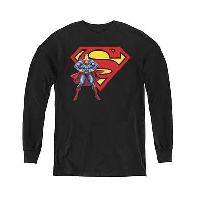 Superman Boys Youth & Logo Long Sleeve Sweatshirts