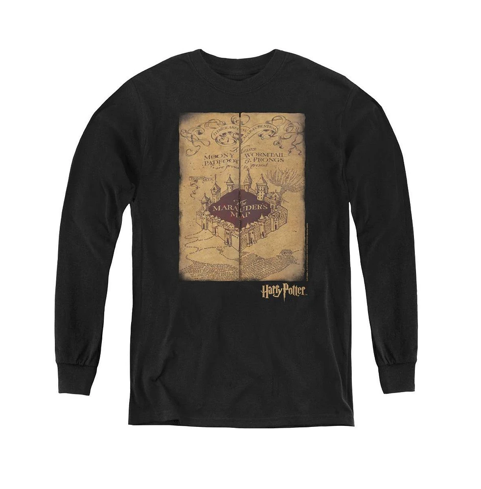 Harry Potter Boys Youth Marauders Map Long Sleeve Sweatshirts