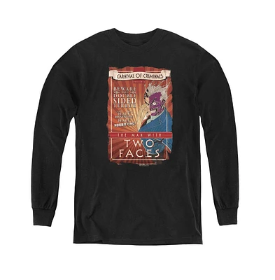 Batman Boys Youth Two Faces Long Sleeve Sweatshirts