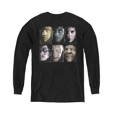 Harry Potter Boys Youth Horizontal Heads Long Sleeve Sweatshirts