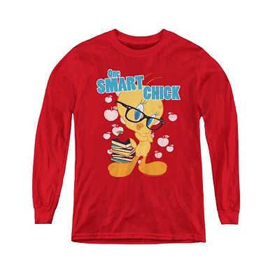 Looney Tunes Boys Youth One Smart Chick Long Sleeve Sweatshirts