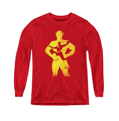Justice League Boys of America Youth Flash Knockout Long Sleeve Sweatshirts
