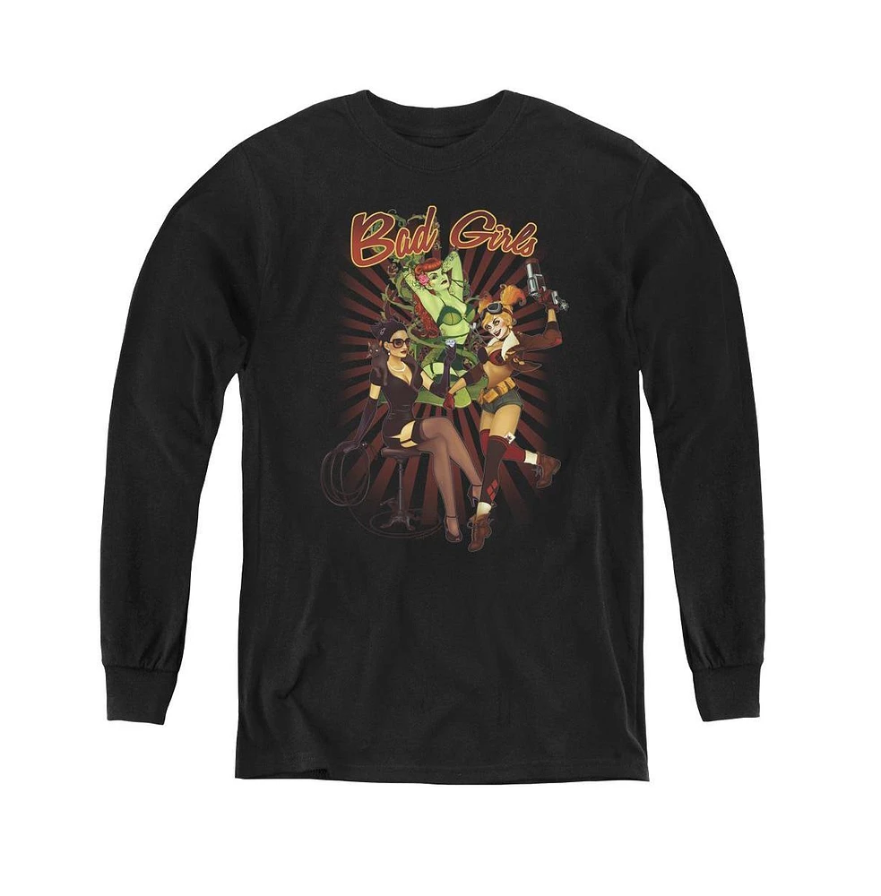 Justice League Boys of America Youth Bad Long Sleeve Sweatshirts