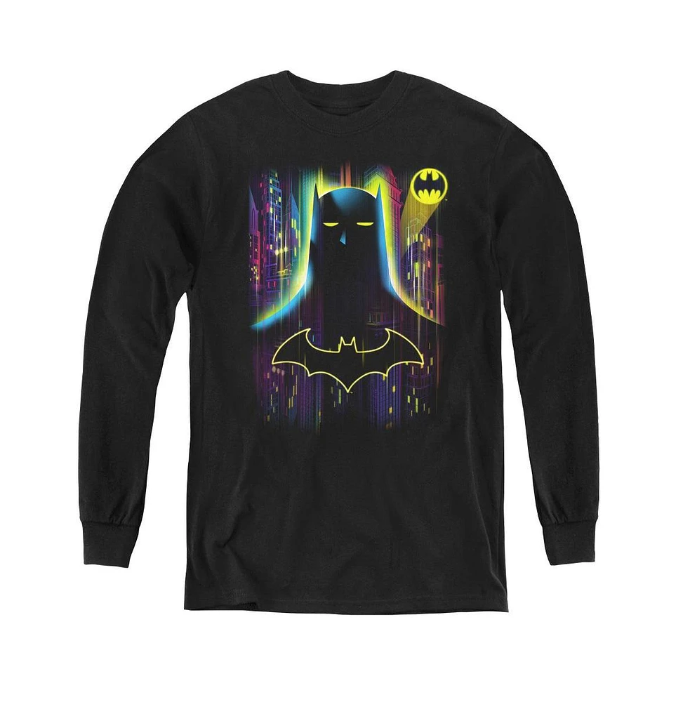 Batman Boys Youth Knight Lights Long Sleeve Sweatshirts