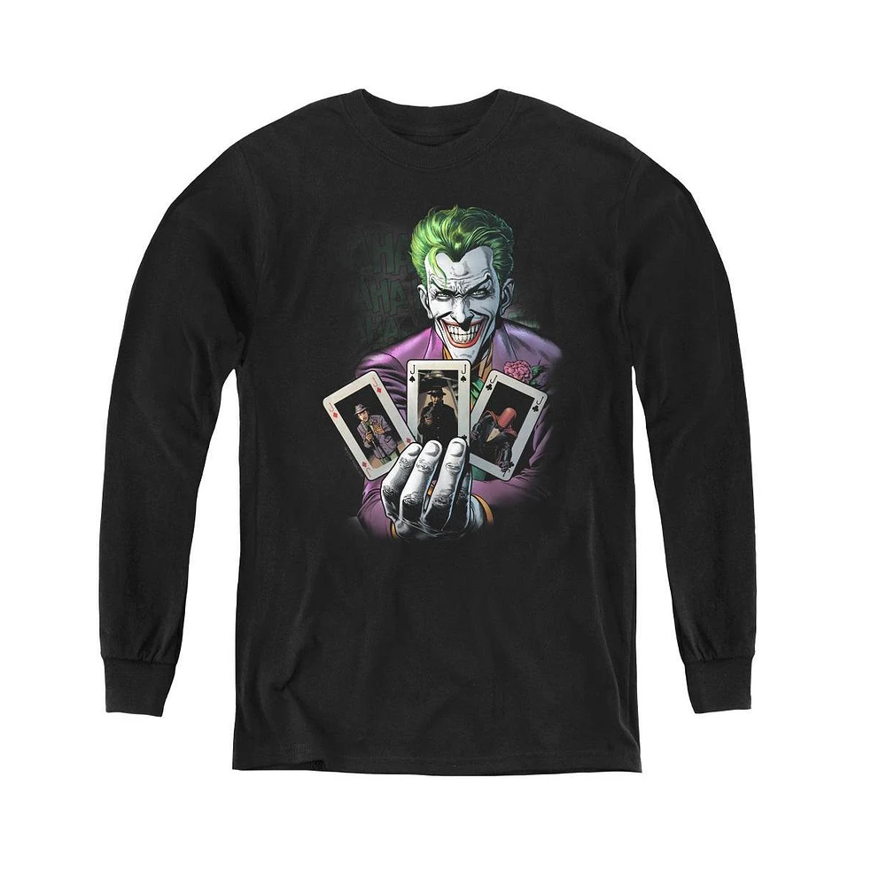 Batman Boys Youth 3 Of A Kind Long Sleeve Sweatshirts