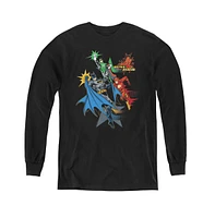 Justice League Boys of America Youth Action Stars Long Sleeve Sweatshirts