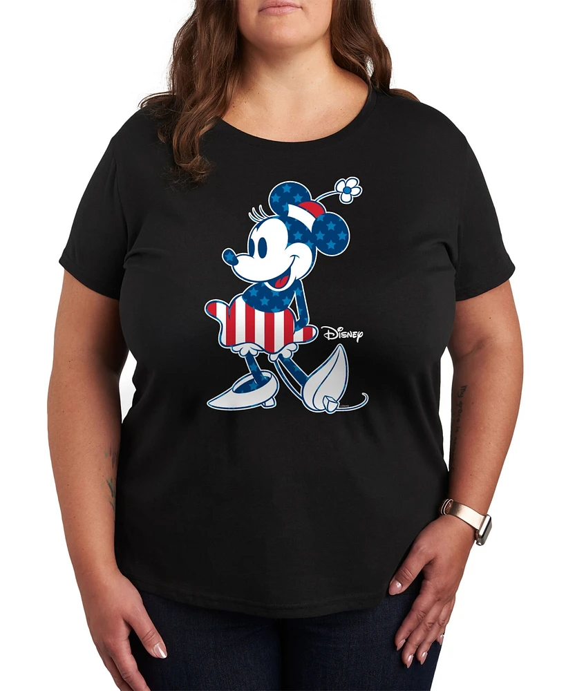 Hybrid Apparel Trendy Plus Disney Minnie Mouse Usa Graphic T-Shirt