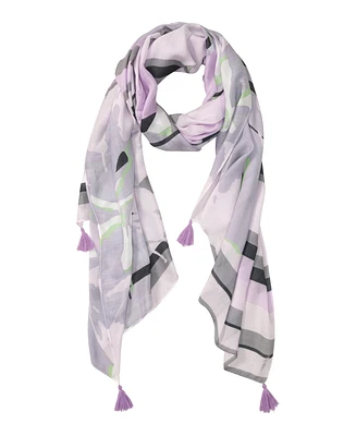 Olsen Abstract Floral and Stripe Scarf