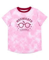 Harry Potter Little Girls Pajama Shirt and Shorts Sleep Set Tie Dye Pink