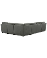 Radley 136" 5-Pc. Leather Square Corner Modular Chase Sectional, Created for Macy's