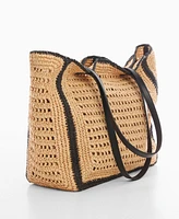 Mango Women's Natural Fiber Shopper Bag