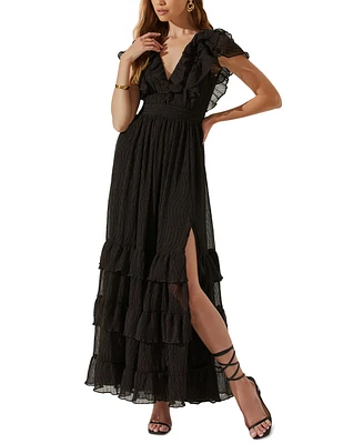 Astr the Label Women's Tiara Tiered-Ruffled V-Neck Dress