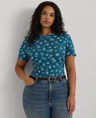 Lauren Ralph Plus Floral Crewneck Tee