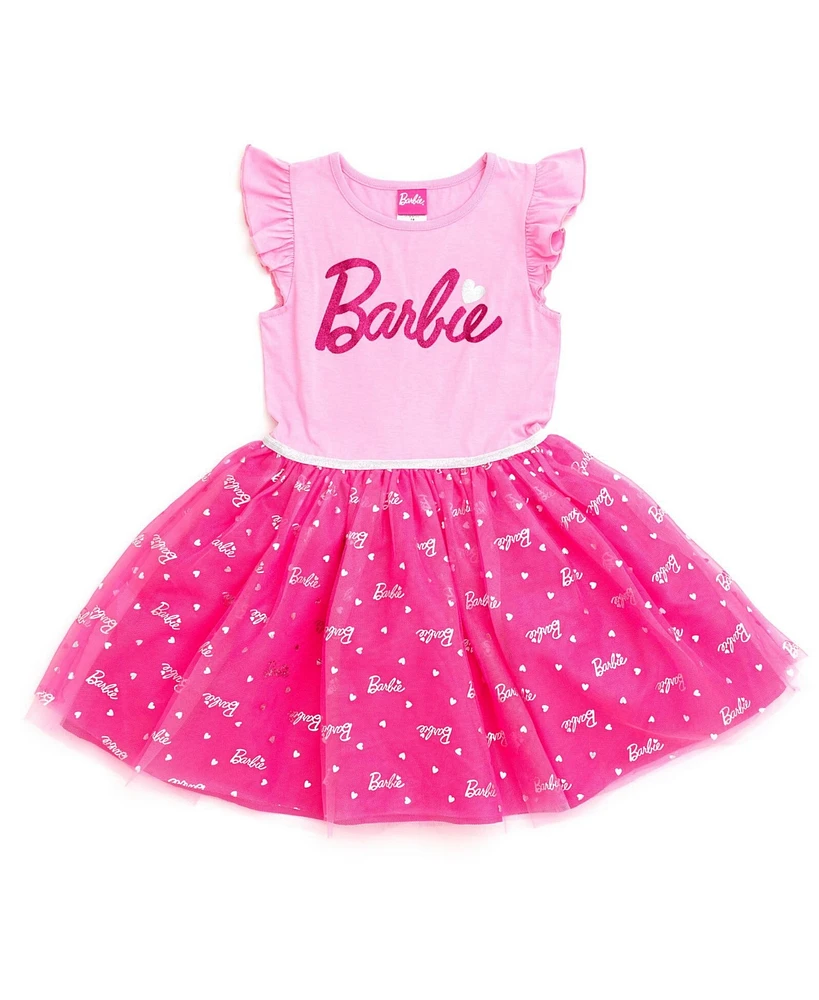 Barbie Little Girls Tulle Dress Pink